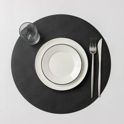 Цена за 12 шт. Салфетка сервировочная на стол Тэм, d=35 см, цвет чёрный