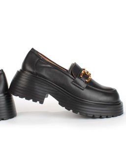 03-PDAG52-1 BLACK Лоферы женские (натуральная кожа)