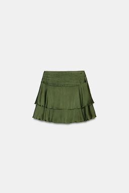 SATIN MINI SKIRT WITH RUFFLES - Zara фото 5