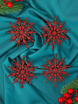 Цена за 3 шт. Ёлочные игрушки набор 4 шт. Зимнее волшебство. Снежинка, d=9 см, МИКС фото 4