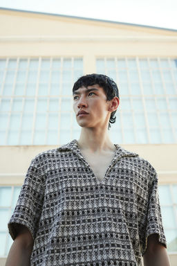 Polo de tweed Loose Fit