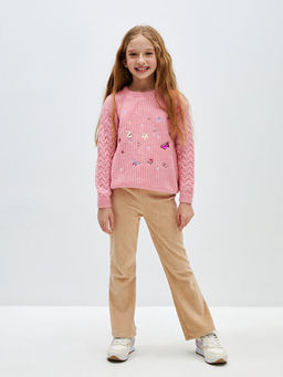 Bisiklet Yaka Nak??l? Uzun Kollu K?z ?ocuk Triko Kazak - Waikiki фото 2