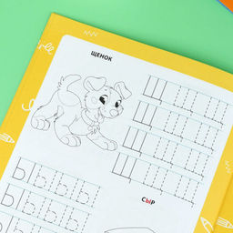 Книжка с заданиями для детей. Серия "Готовим руку к письму" арт. 72157 ПИШЕМ ПЕЧАТНЫЕ БУКВЫ /165?205 мм, 8 л., блок - офсет 100 г/м?, полноцветная печать, обл - мелованная бумага 170 г/м?, мягкий переплёт (2 скобы),