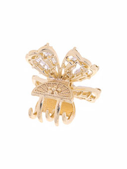 Цена за 6 шт. Крабик для волос «Доротеа», бабочка элит, 3.5 см, золото