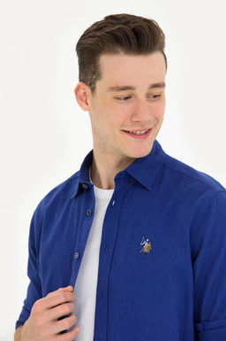 Мужская синяя базовая рубашка с длинным рукавом Неожиданная скидка в корзине - U.s. polo assn фото 2