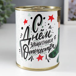 Носки мужские в банке «С Днём защитника Отечества», подарочные, чёрные, 43-45 р-р