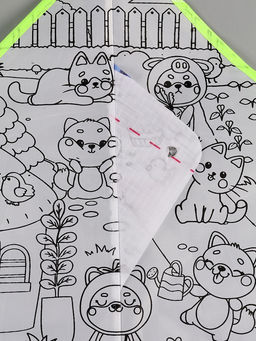 Воздушный змей - раскраска Зверятки, 80 см, 6 фломастеров - Funny toys фото 6