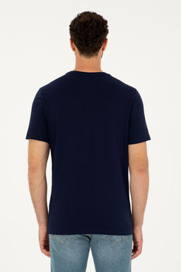 Мужская темно-синяя базовая футболка Неожиданная скидка в корзине - U.s. polo assn фото 5