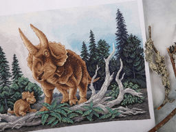 Набор для вышивания PANNA Золотая серия J-7290 Трицератопс 30 х 22 см