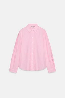CAMISA ALGOD?N RAYAS / Rosa / Blanco - Zara фото 6