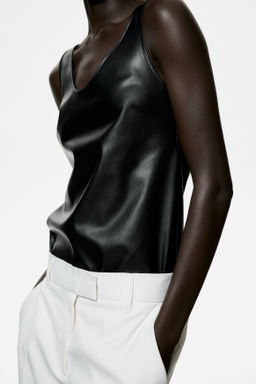 Top de tirantes en tejido revestido - H&m фото 5