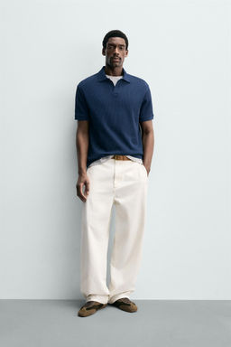 POLO ESTRUCTURA VERTICAL / Azul noche