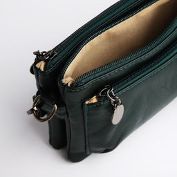 Сумка кросс-боди на молнии, цвет зелёный - Simaland фото 6