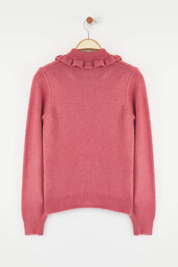 Gul Kurusu Yumusak Dokulu Yakas? F?rf?rl? Metal Dugme Detayl? Triko H?rka TWOAW26HI00106 - Trendyolmilla фото 8