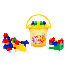 Конструктор "Юниор" 57 элем., в ведре "Макси" с крышкой (24361) Полесье