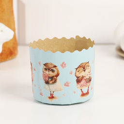 Цена за 20 шт. Форма бумажная для кекса, маффинов и кулича Совушки 70х60 мм, МИКС