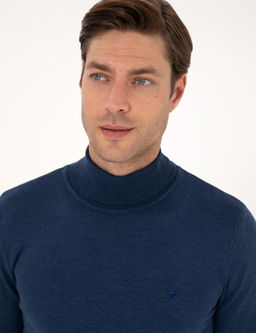 _ndigo Melanj Slim Fit Bal_k__ Yaka Basic Triko Kazak - Pierre cardin фото 2