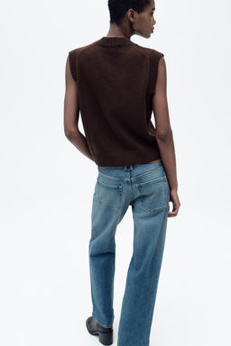 PLAIN KNIT SLEEVELESS JUMPER - Zara фото 13