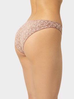 Цена за 2 штуки! Трусы женские слипы в кофейном оттенке с рисунком - Mark formelle фото 2