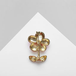 Брошь Цветочек простой, цветная в золоте - Queen fair фото 3