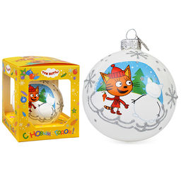 Елочный шар Карамелька и снеговик КУ-80-224271