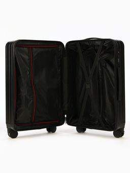 Чемодан на колёсах средний 74 л (М), на молнии, кодовый замок, 4 колеса, чёрный