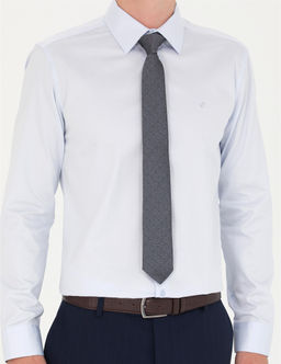 A__k Mavi Slim Fit Uzun Kollu Basic G_mlek