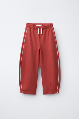 PANTAL?N BARREL VIVO CONTRASTE / Rojo