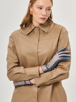 Перчатки жен п/ш LB-2534 black-beige - Labbra фото 5