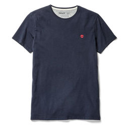 Футболка Timberland T-Shirt Dunstan River Jersey Crew Neck Slim темно-синяя  фото 2