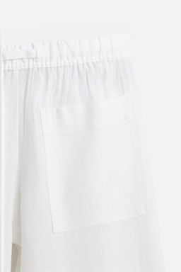 ZARA %100 KETEN ELAST?K BELL? PANTOLON  фото 9