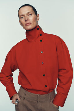 HIGH NECK WRAP SHIRT - Zara фото 2