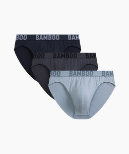 ATLANTIC 3MP-199 Трусы спорт Bamboo - набор 3 шт. темно-синий + голубой + графитовый