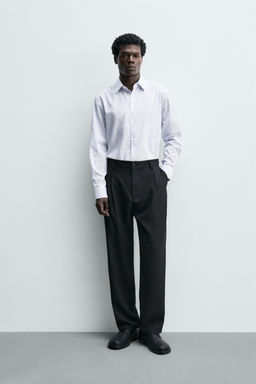 CAMISA ESTRUCTURA EASY CARE / Blanco / Marino