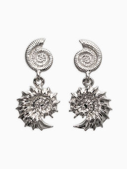 Цена за 2 шт. Серьги металл "Ракушки", цвет серебро