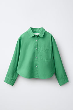 CAMISA POPEL?N LISA / Verde