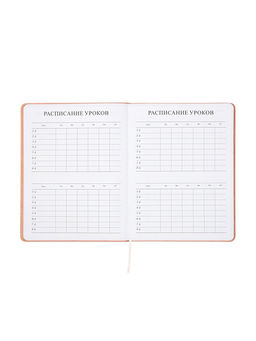 Дневник школьный «Сердечки» 1-11 класс, ляссе, обложка искусственная кожа, персиковый