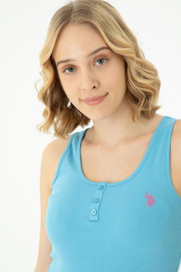Женская базовая футболка бирюзового цвета - U.s. polo assn фото 9