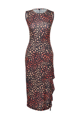 Cok Renkli Animal/Leopar Bask?l? Fitted/Vucuda Oturan Esnek Orme Maxi Kalem Elbise TWOSS24EL00584 - Trendyolmilla фото 7