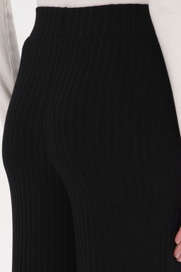 KadДn Siyah Loose Fit Triko Pantolon