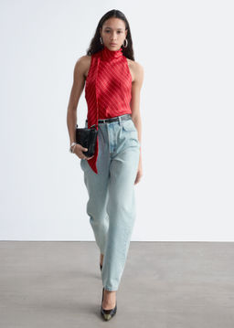 Vaqueros de cintura alta y ajustados al tobillo - H&m фото 8