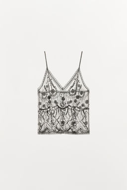 BEADED SEQUIN TULLE TOP - Zara фото 4