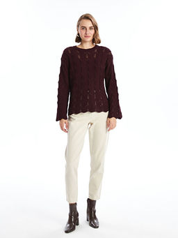 Bisiklet Yaka Ajurlu Kad?n Triko Kazak