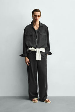 PANTAL?N FLUIDO RELAXED FIT / Gris oscuro