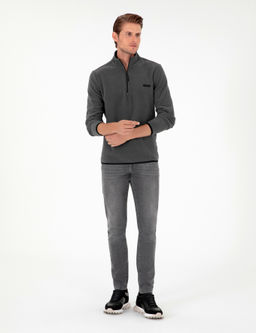 Antrasit Regular Fit Yar_m Fermuarl_ Polar Sweatshirt - Pierre cardin фото 4