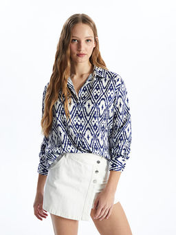 Desenli Oversize Saten Kad?n G?mlek