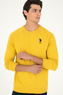 Мужской желтый базовый свитшот - U.s. polo assn фото 3