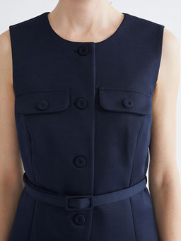 Bisiklet Yaka Beli Kemerli Kad?n Yelek