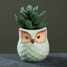 Декоративный горшок для цветов «Сова Ава» керамический, 150 мл, 6×6×6.5 см, МИКС