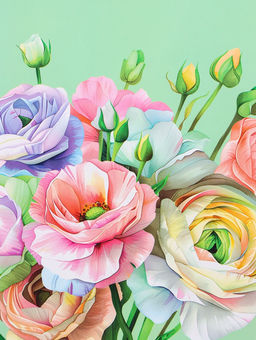 Цена за 2 шт. Пакет подарочный ламинированный вертикальный Цветочный вальс, 26?12?32 см